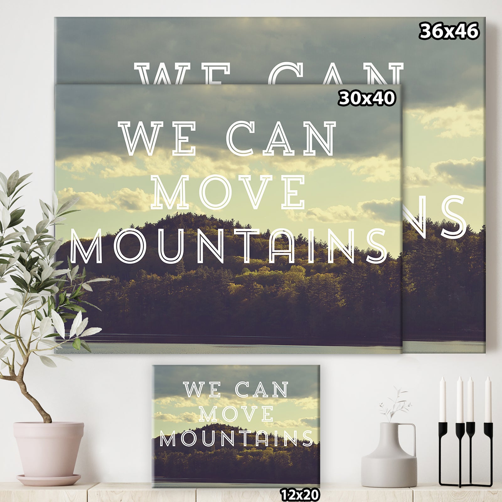 Move Mountains - Cottage Canvas Wall Art