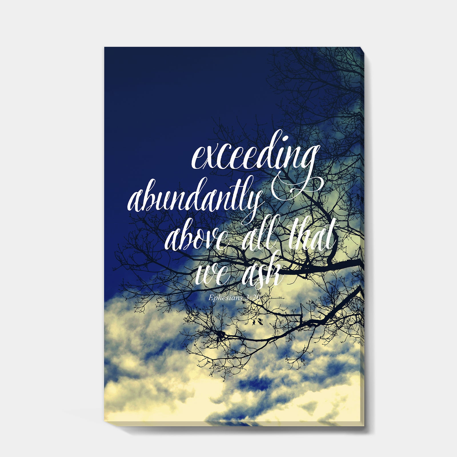 Bible Quote Ephesians 3:20 - Cottage Premium Canvas Wall Art