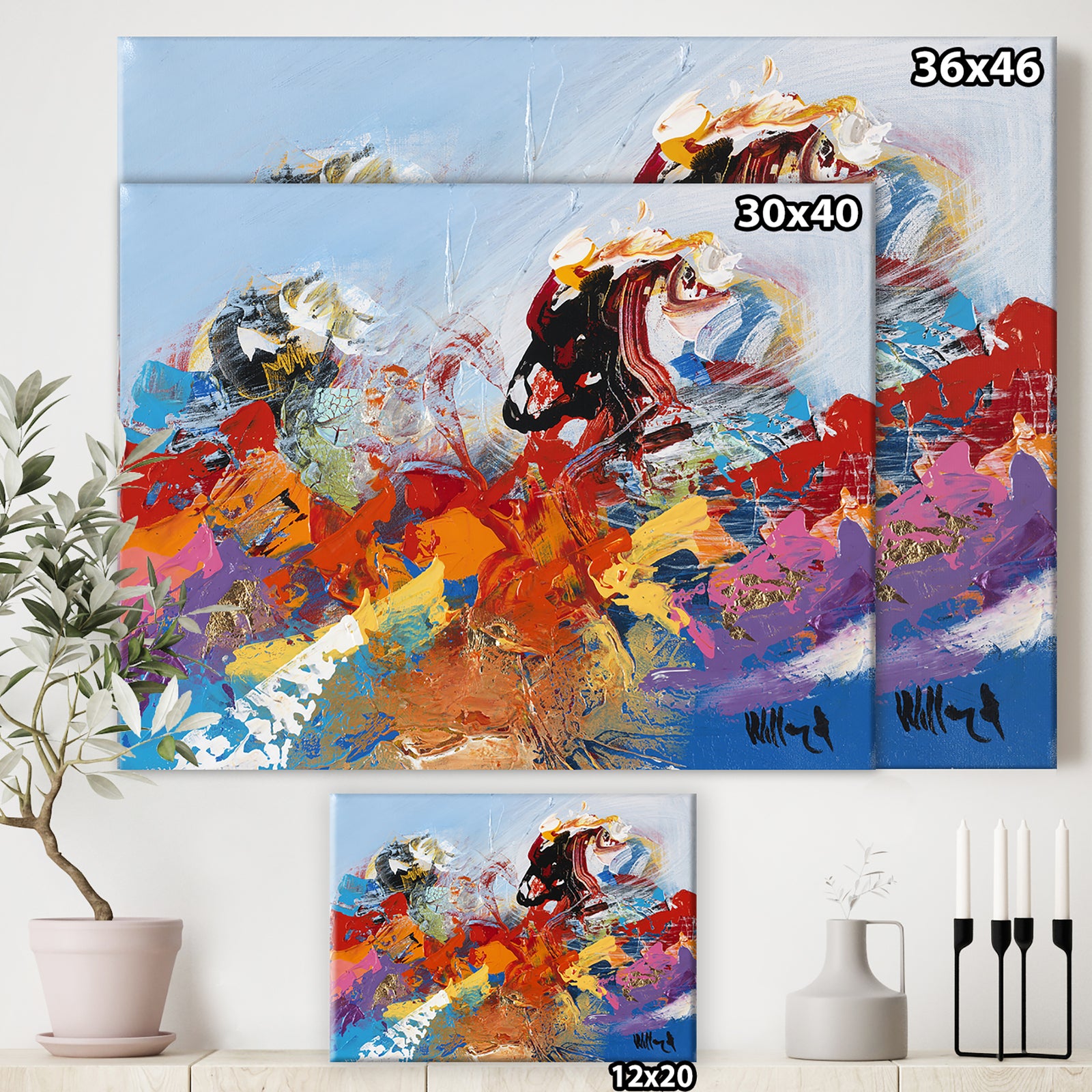 Abstract Ocean Blue 02 - Modern & Contemporary Canvas Artwork