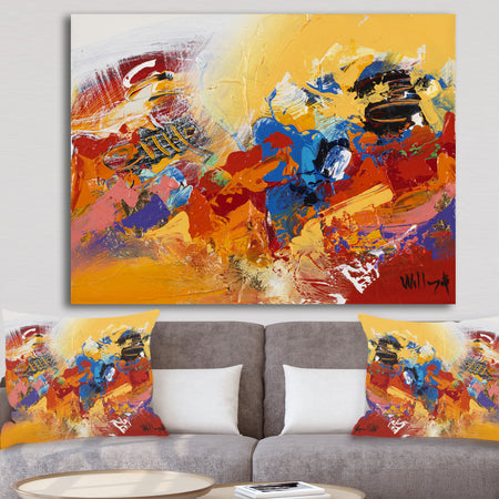 Abstract Red and Yellow 03 - Modern & Contemporary Premium Canvas Wall Art