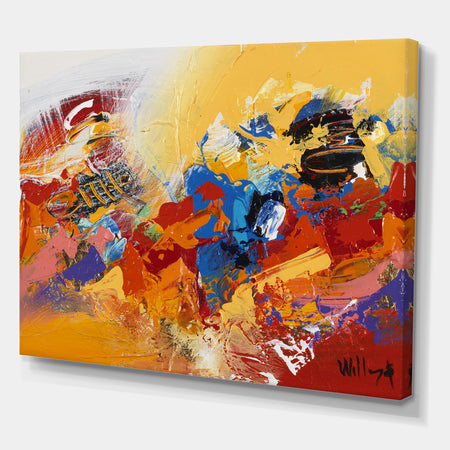 Abstract Red and Yellow 03 - Modern & Contemporary Premium Canvas Wall Art