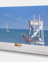 Beach Bike 3 - Nautical & Coastal Gallery-wrapped Canvas