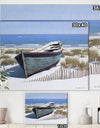 Blue Boat on Beach - Nautical & Coastal Canvas Artwork