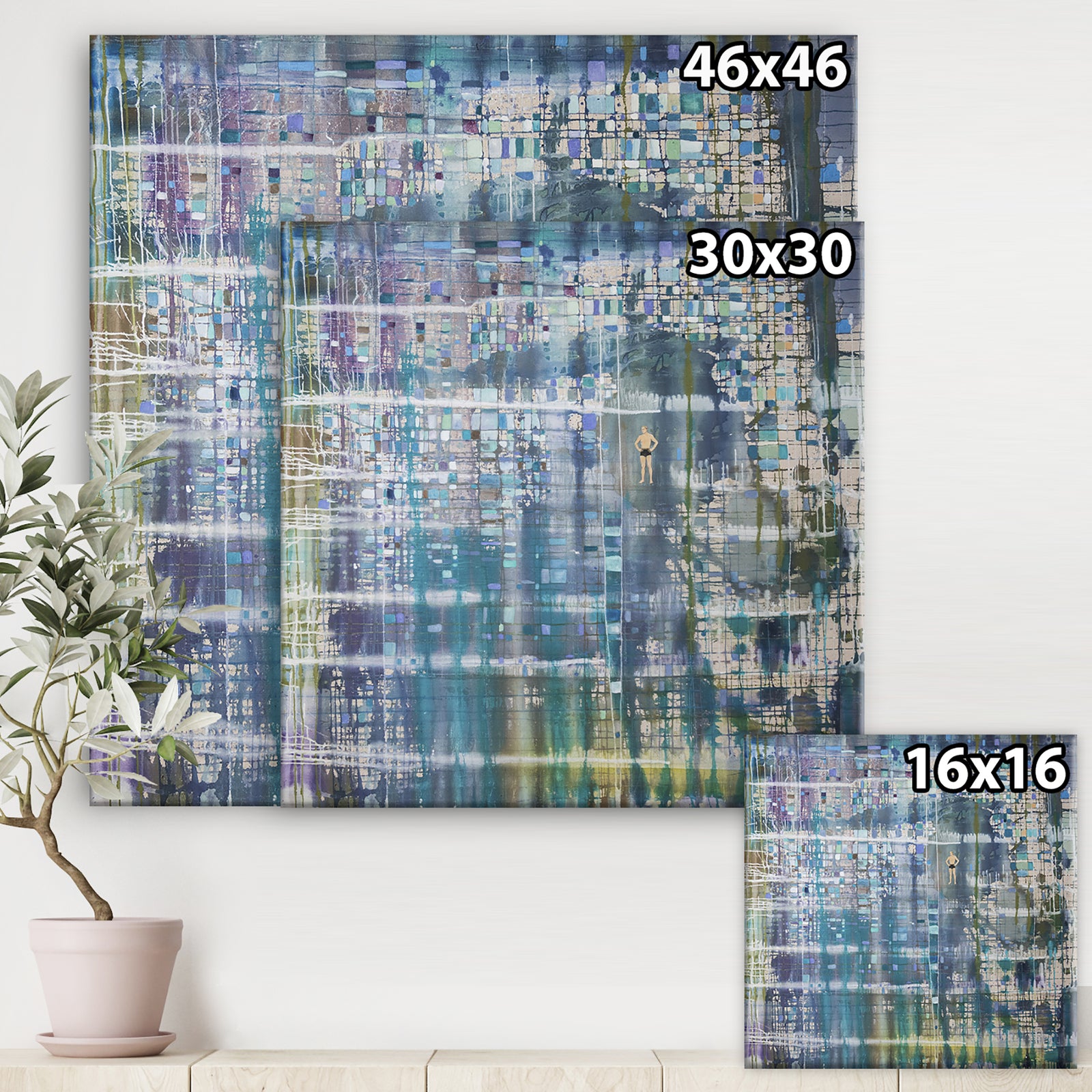 The Man In The Blue Matrix - Modern & Contemporary Premium Canvas Wall Art
