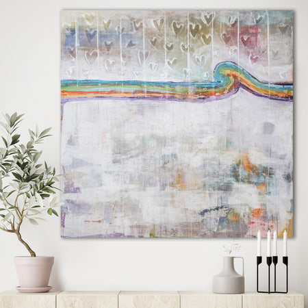 Rainbow Waves Of Love - Modern & Contemporary Canvas Wall Art