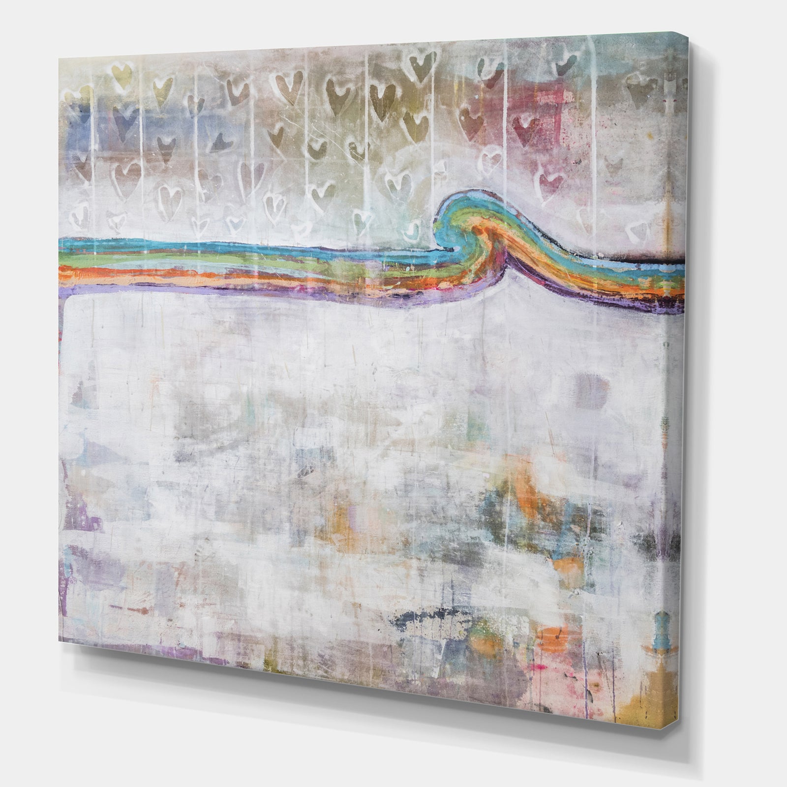 Rainbow Waves Of Love - Modern & Contemporary Canvas Wall Art