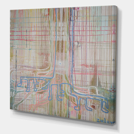White Tree On Colorful Grid II - Modern & Contemporary Canvas Wall Art