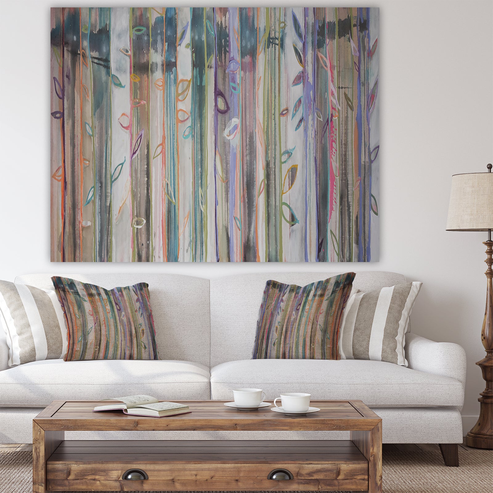 Forest Of Lines II - Cottage Canvas Art Print