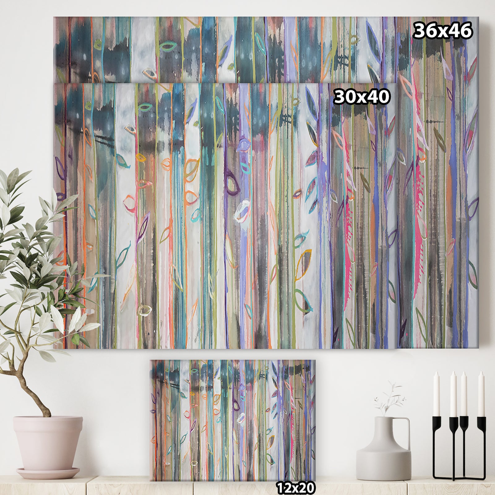 Forest Of Lines II - Cottage Canvas Art Print