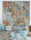 Three Nymphs Fly Free By The Sea - Nautical & Coastal Gallery-wrapped Canvas