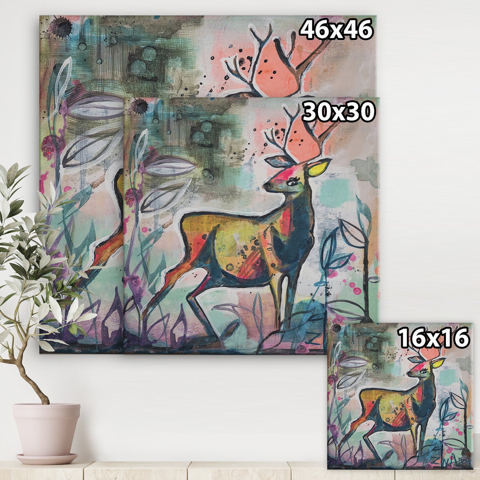 Proud To Be A Deer - Cottage Premium Canvas Wall Art