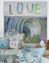 Love Wave Watercolor - Nautical & Coastal Canvas Art Print