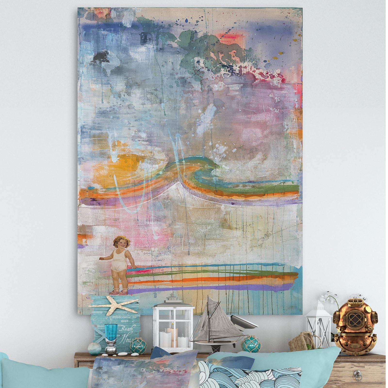 Rainbow Girl Shirley Temple - Nautical & Coastal Canvas Art Print