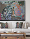 Two Pineapples And A Surfboarder - Cottage Canvas Artwork