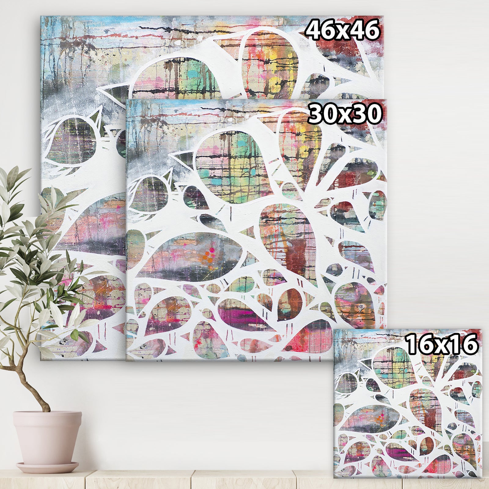 Matrix of Drops On Colorfields - Modern & Contemporary Canvas Wall Art