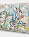 Pastel Birds Float - Cottage Canvas Wall Art