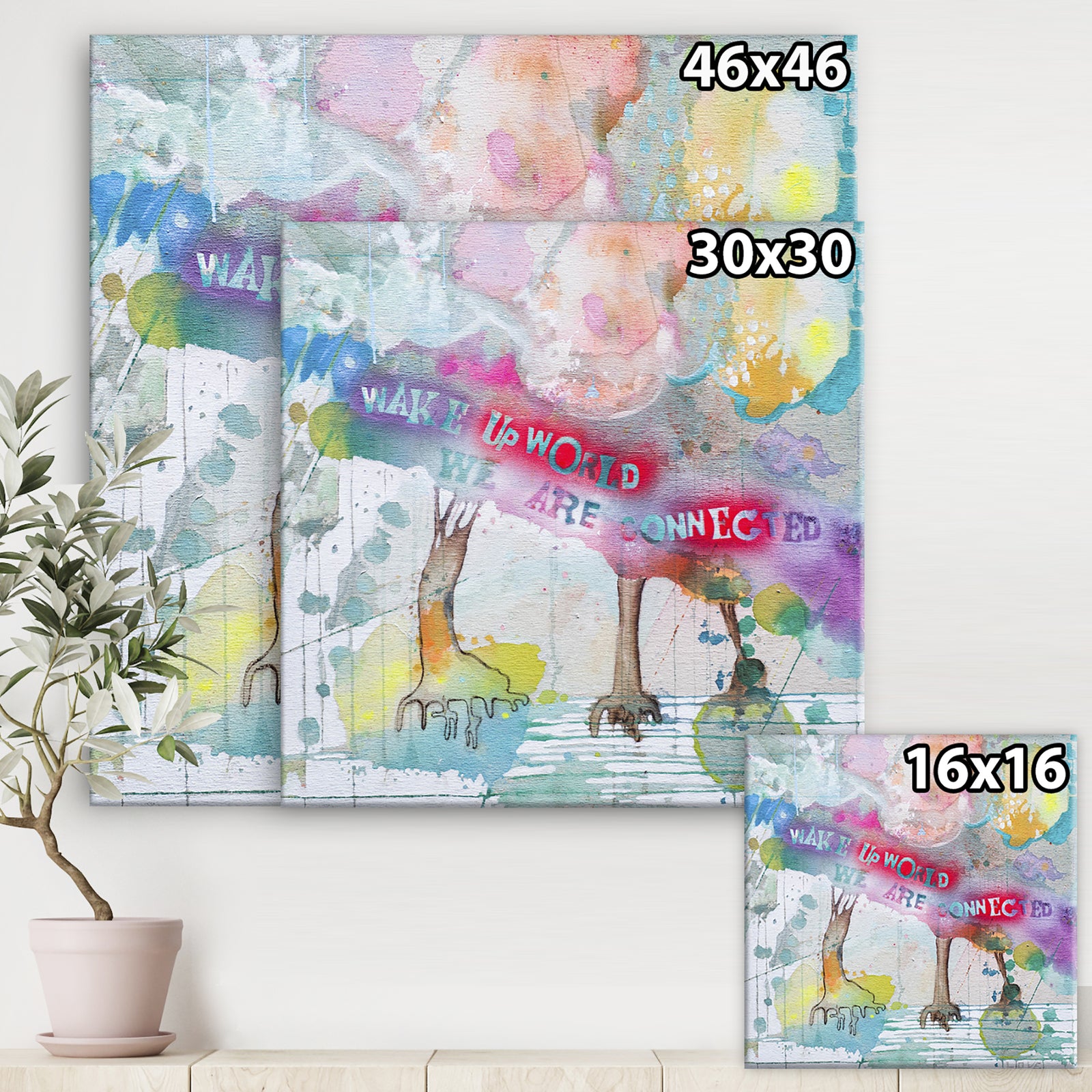 Wake Up World - Cottage Premium Canvas Wall Art
