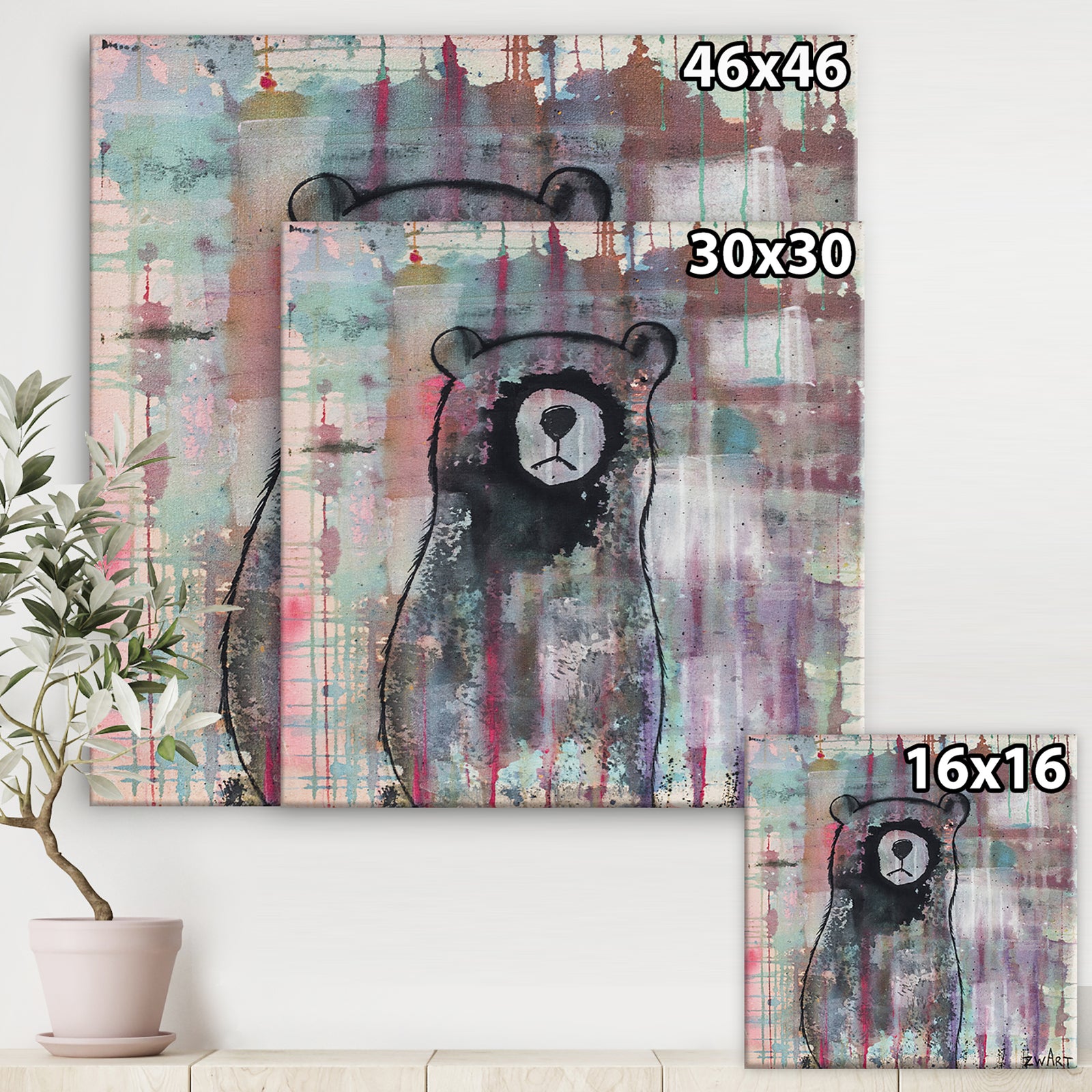 Bear Meditates - Cottage Canvas Wall Art