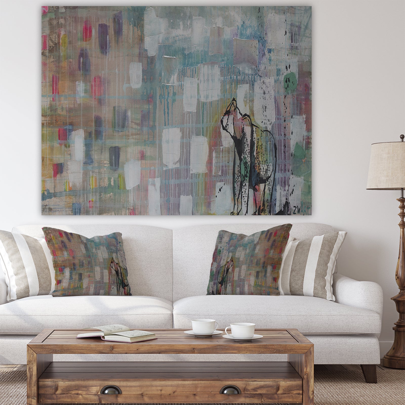 Bear Polar To Rainbow - Cottage Canvas Art Print