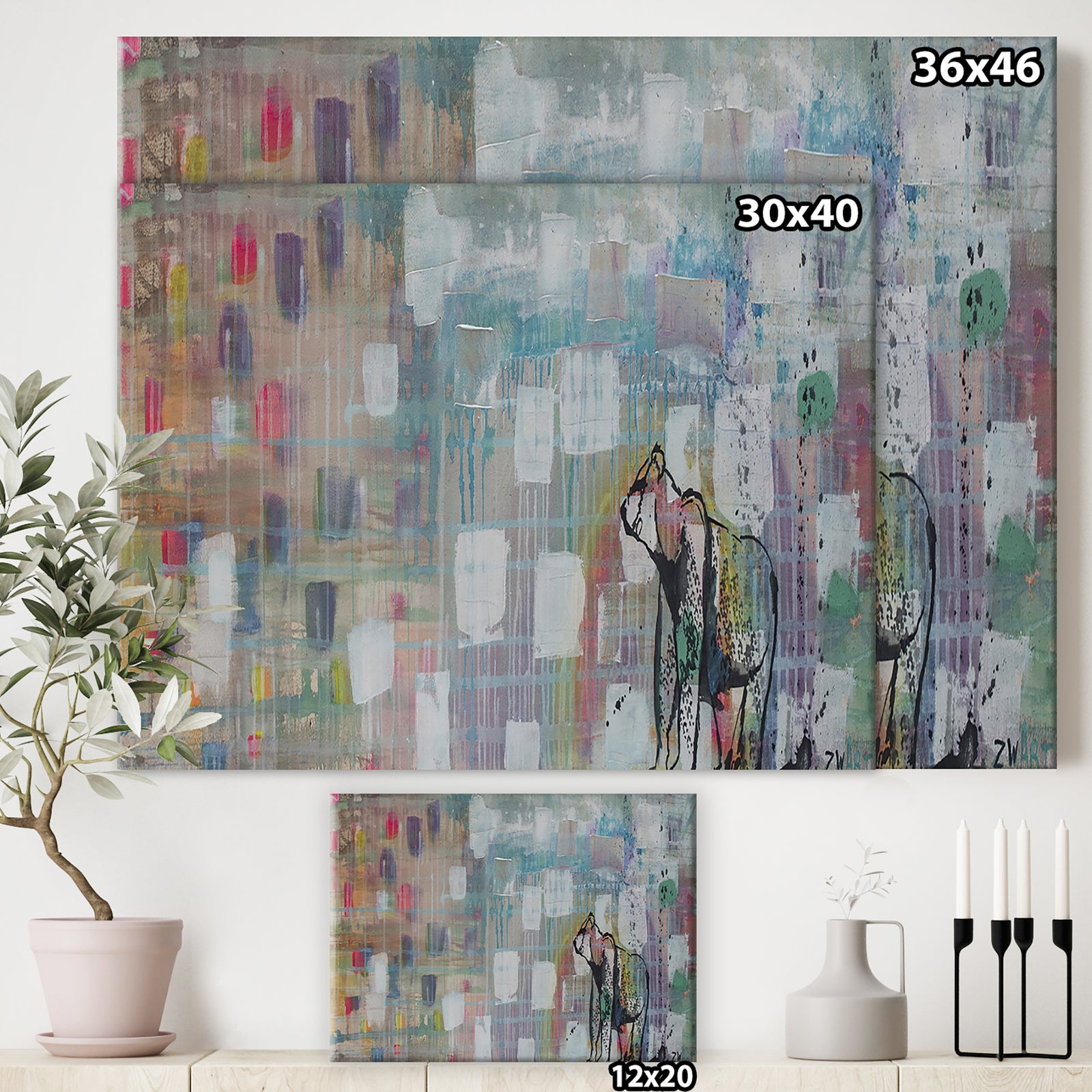Bear Polar To Rainbow - Cottage Canvas Art Print
