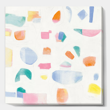 Joy Geometric Simple - Mid-Century Modern Premium Canvas Wall Art