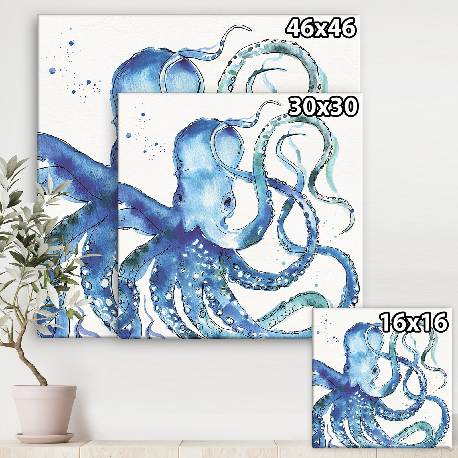 Blue Deep Sea VIII - Coastal Premium Canvas Wall Art