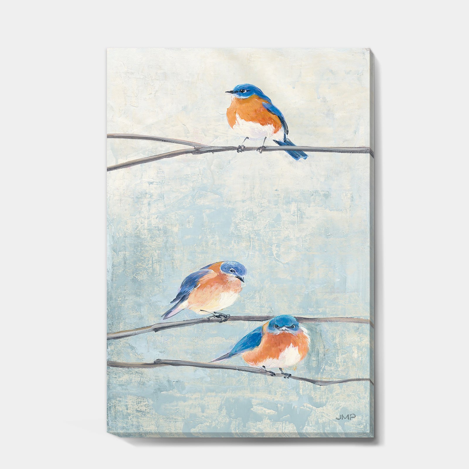 Bird Hanging on Tree II - Modern Farmhouse Premium Canvas Wall Art