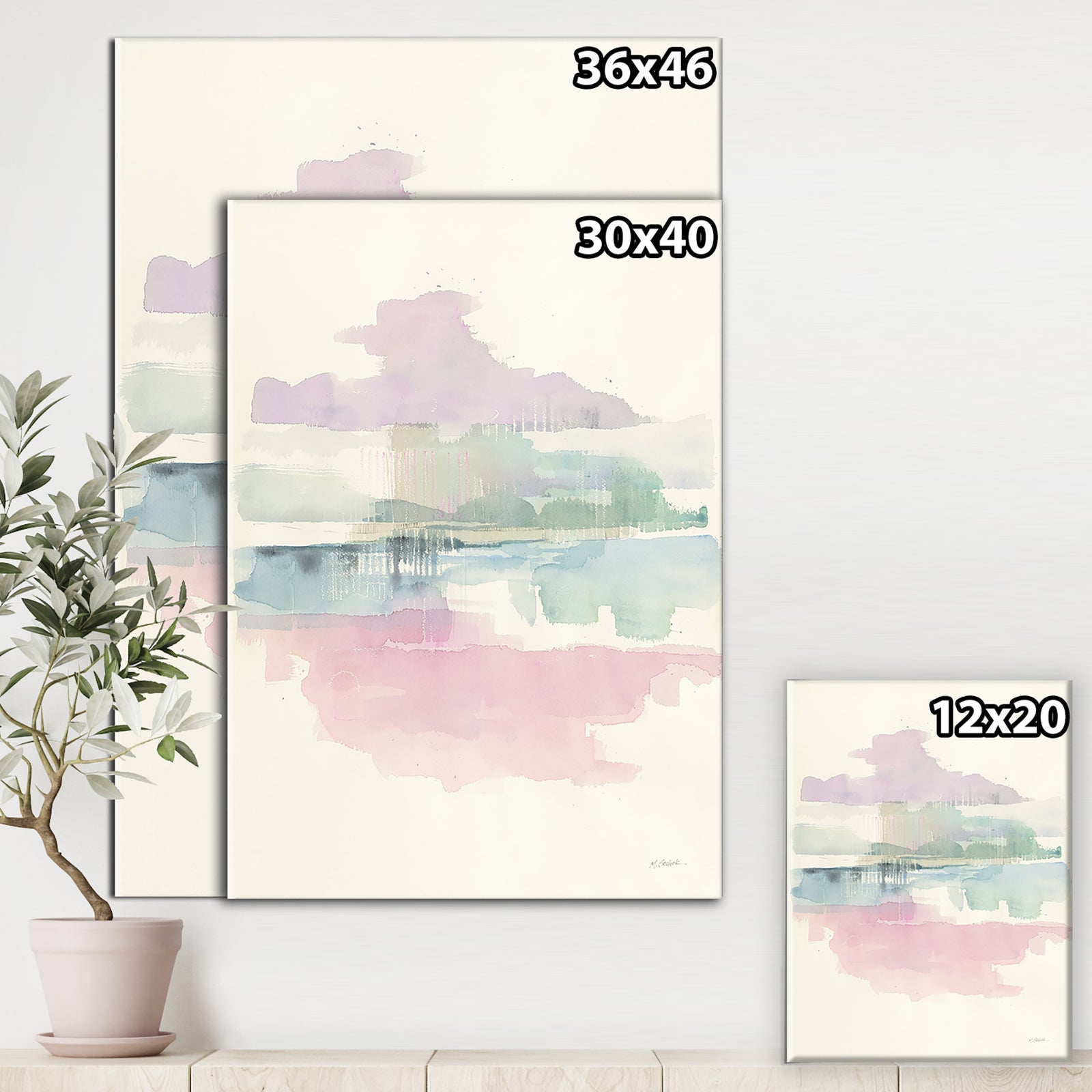 Pink Lifting Fog - Shabby Chic Gallery-wrapped Canvas