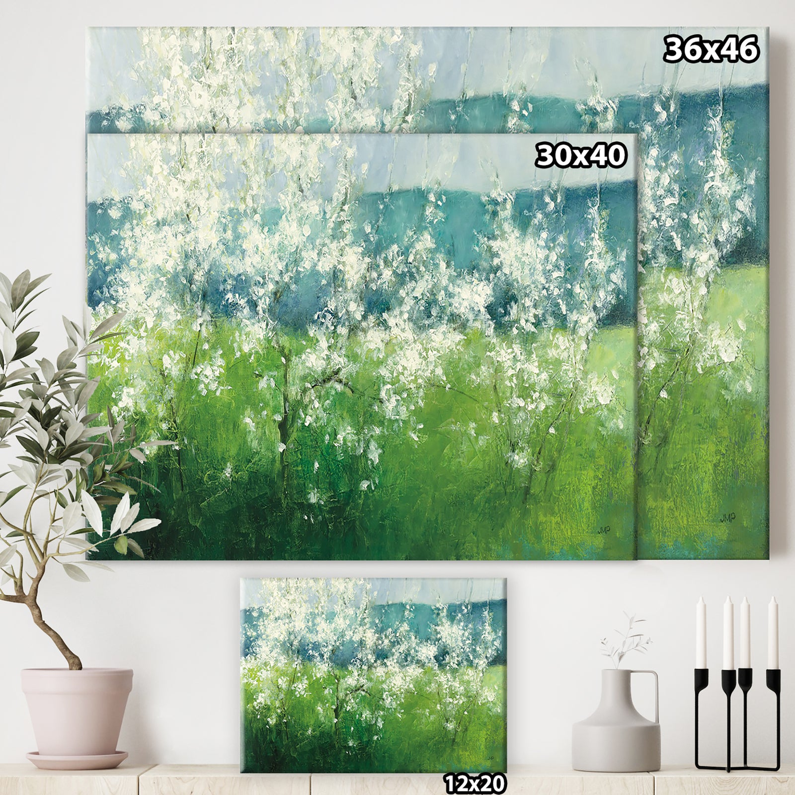 Green Mountain Spring - Cottage Premium Canvas Wall Art