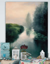 Twilight Fog Lakeshore - Landscape & Nature Canvas Art