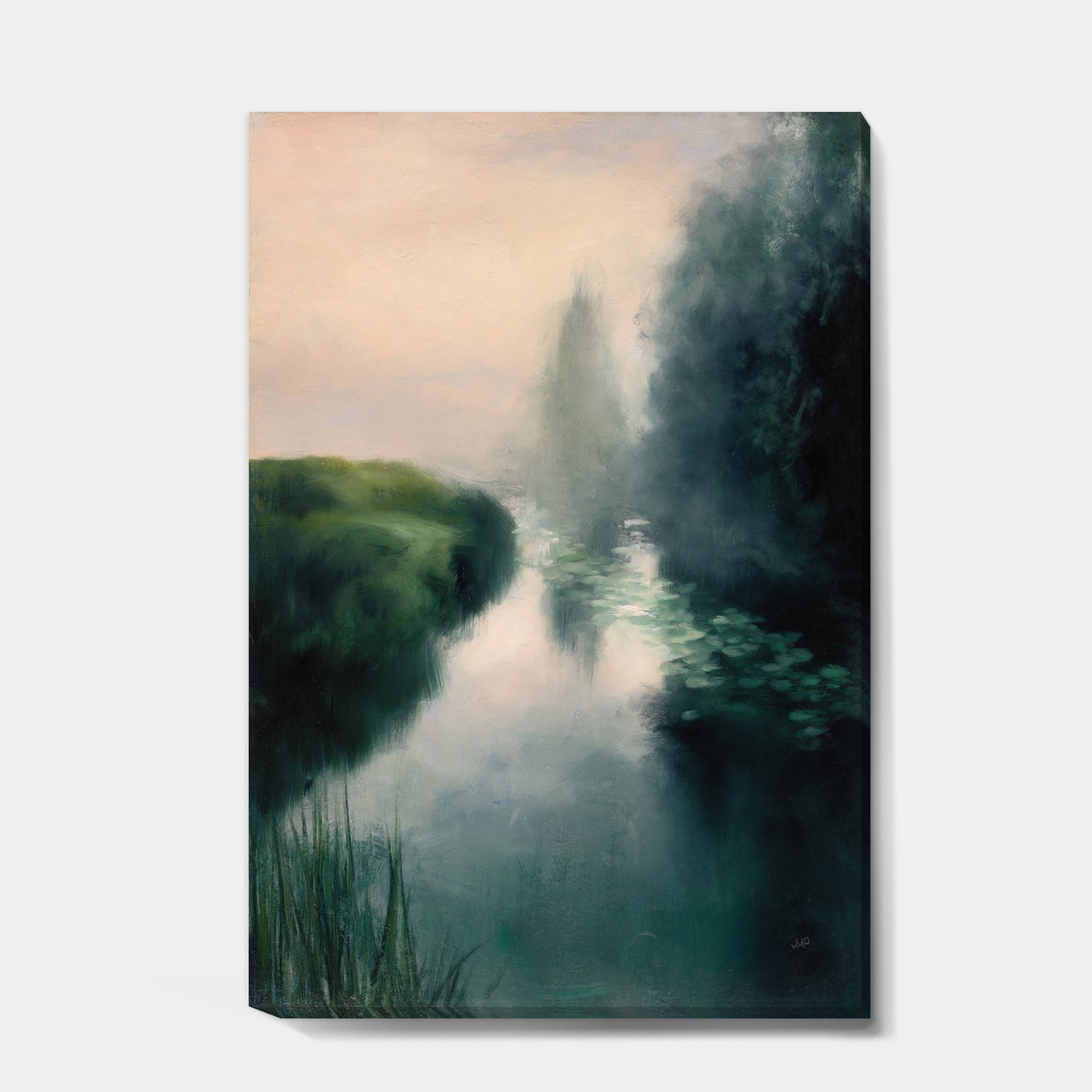 Twilight Fog Lakeshore - Landscape & Nature Canvas Art