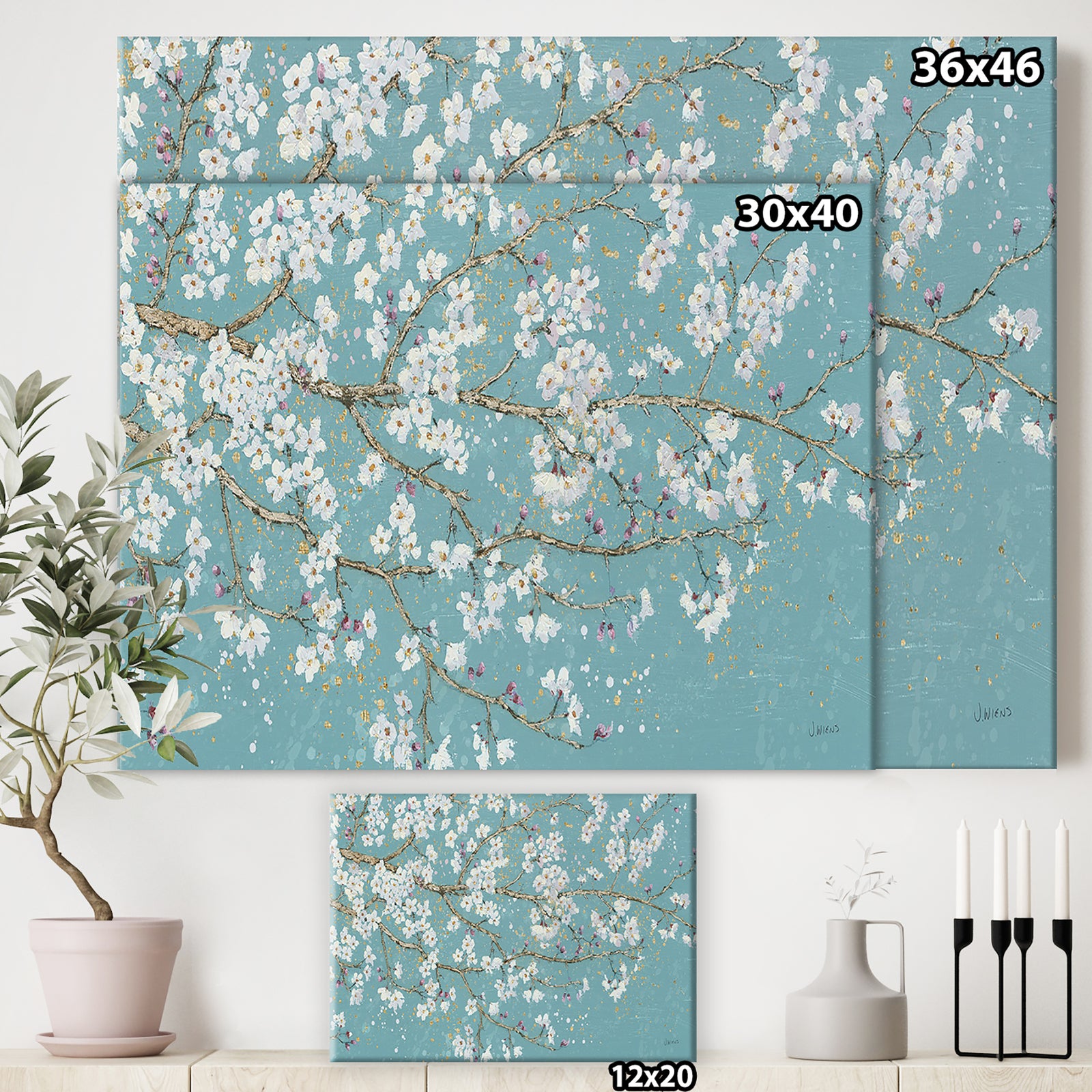 Blue April Tree - Traditional Gallery-wrapped Canvas