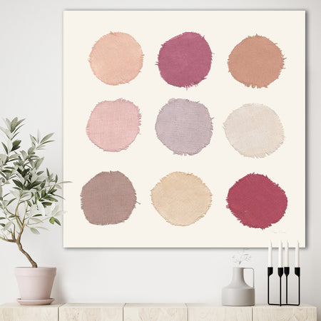 Unique Beige Circle Designs - Modern Transitional Gallery-wrapped Canvas