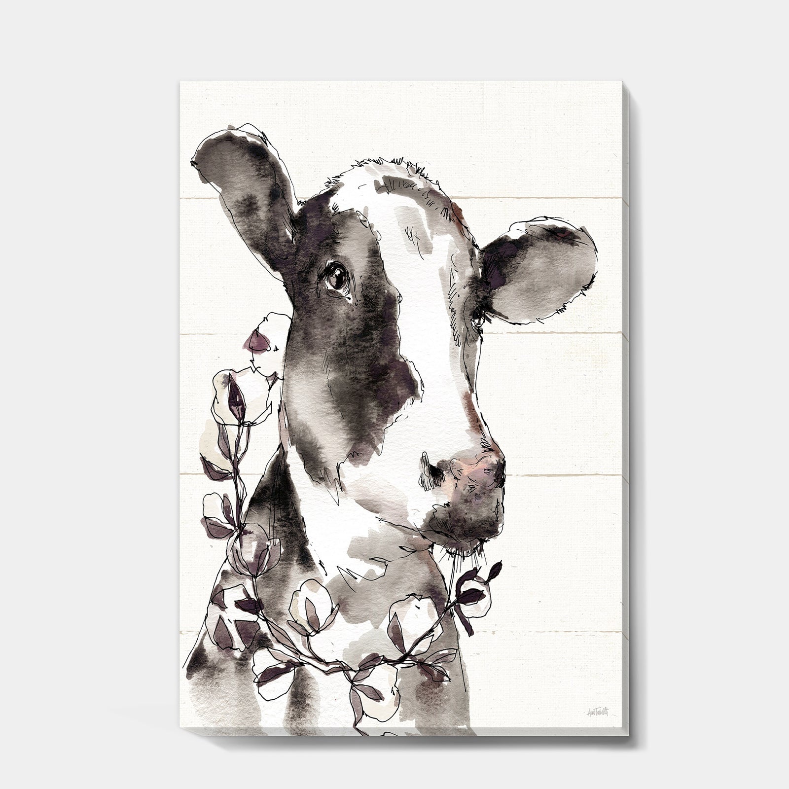 Cow Portrait Country Life - Wildlife Canvas Art