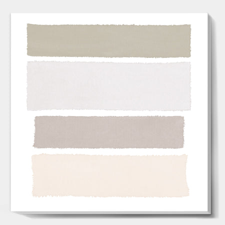 Painted Weaving I Neutral on White Sq - Modern Geometric Premium Canvas Wall Art