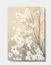 Brown on Grey Blossoms - Traditional Canvas Art