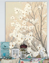 Brown on Grey Blossoms - Traditional Canvas Art