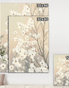 Brown on Grey Blossoms - Traditional Canvas Art