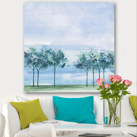 Tree Across the Lake - Traditional Premium Canvas Wall Art