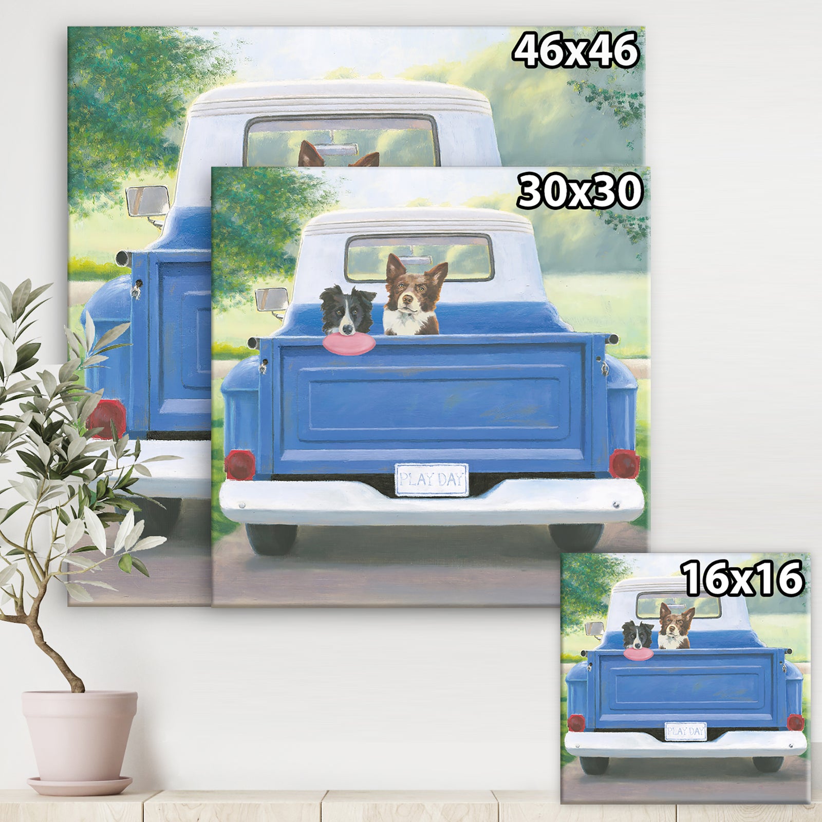 Dogs Play Day - Traditional Canvas Artwork