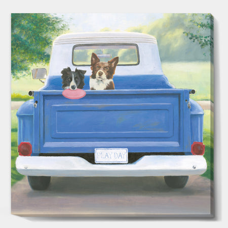 Dogs Play Day - Traditional Canvas Artwork