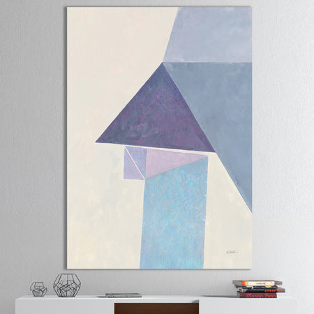 Purple Geometric Bridge I - Mid-Century Modern Premium Canvas Wall Art