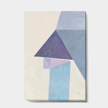 Purple Geometric Bridge I - Mid-Century Modern Premium Canvas Wall Art