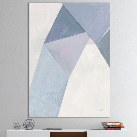 Purple Geometric Bridge II - Mid-Century Modern Gallery-wrapped Canvas