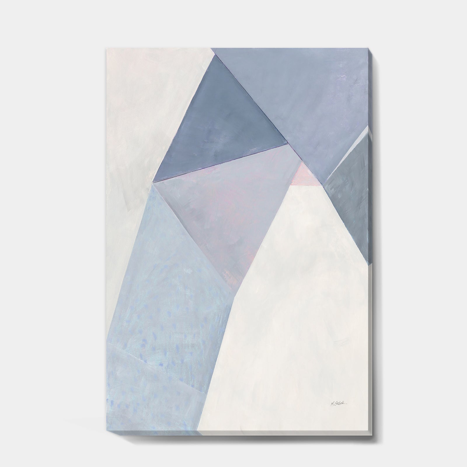 Purple Geometric Bridge II - Mid-Century Modern Gallery-wrapped Canvas