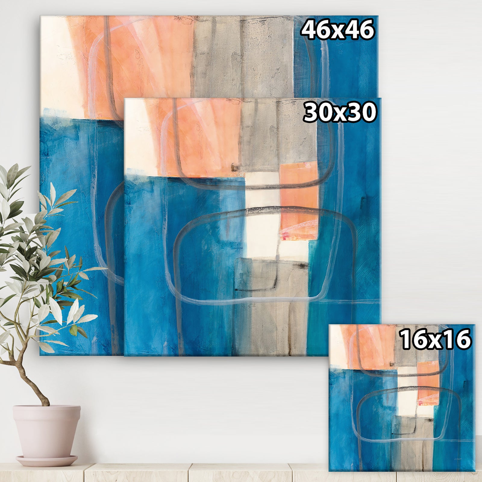 Modern Simply Blue - Mid-Century Modern Canvas Artwork