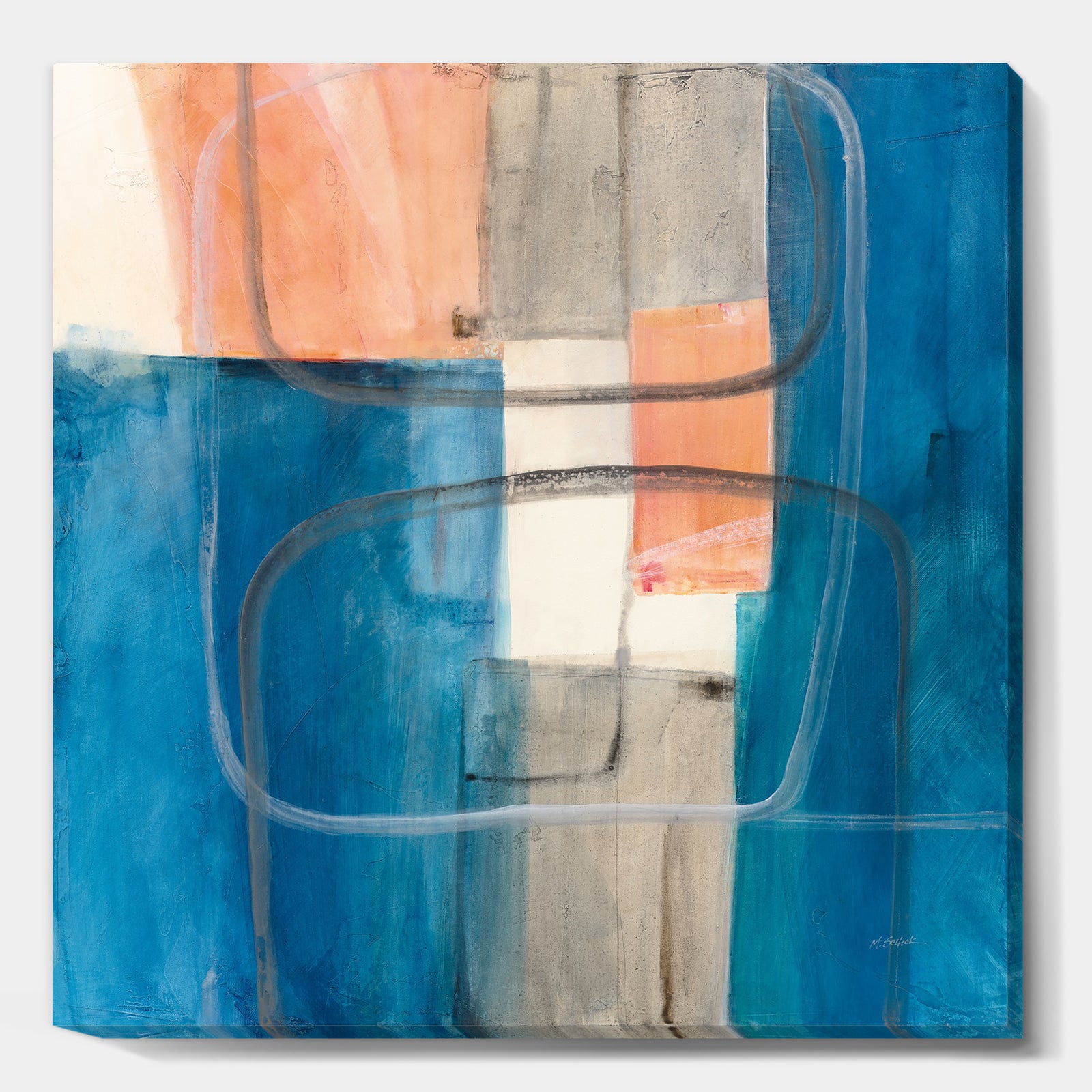 Modern Simply Blue - Mid-Century Modern Canvas Artwork