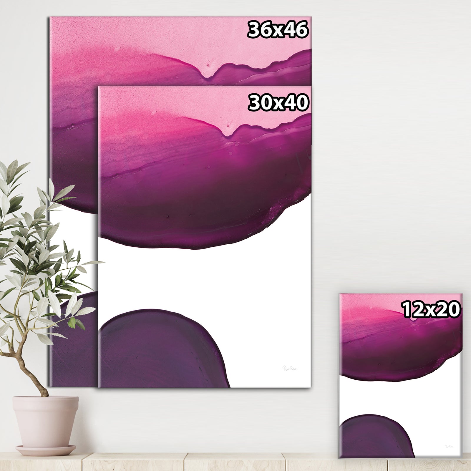 Paint of Magenta Stone - Shabby Chic Canvas Art