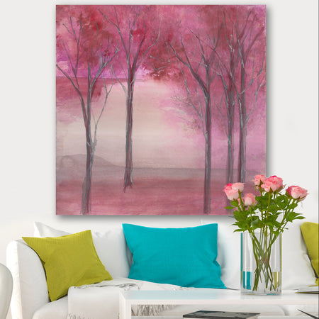 Pink Forest - Traditional Landscape Gallery-wrapped Canvas