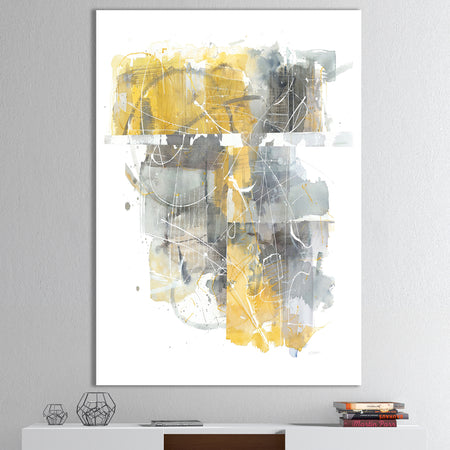 Moving In and Out of Traffic II Yellow Grey - Geometric Canvas Artwork